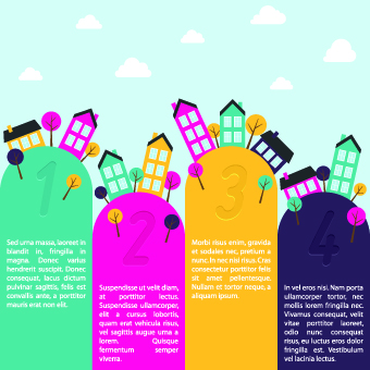 Cartoon small town Landscape vector 03
