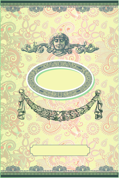 vintage Floral Invitations vector 01