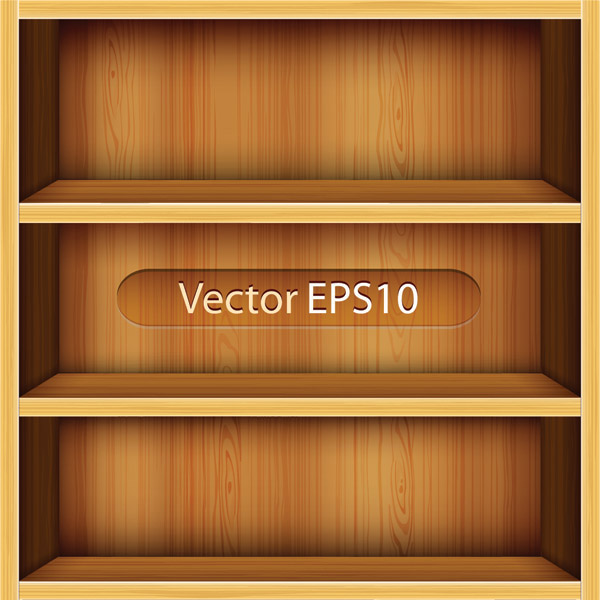 Wood Bookshelf elements vector 01