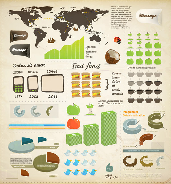 Set of Business infographics elements vector 03