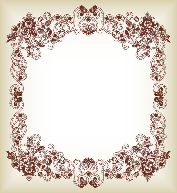 Elements of Floral Borders vector 01