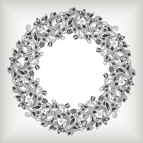 Elements of Floral Borders vector 04