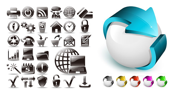 Black and white and three dimensional Icon vector