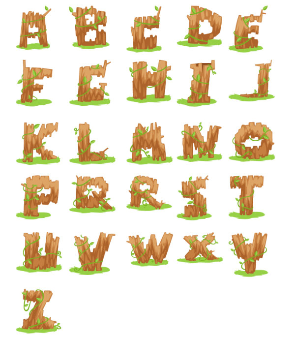wooden wood Excellent alphabet 