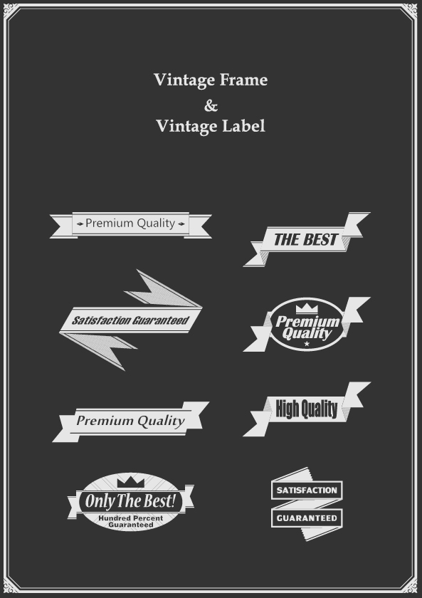 Vintage frames decor elements vector set 04