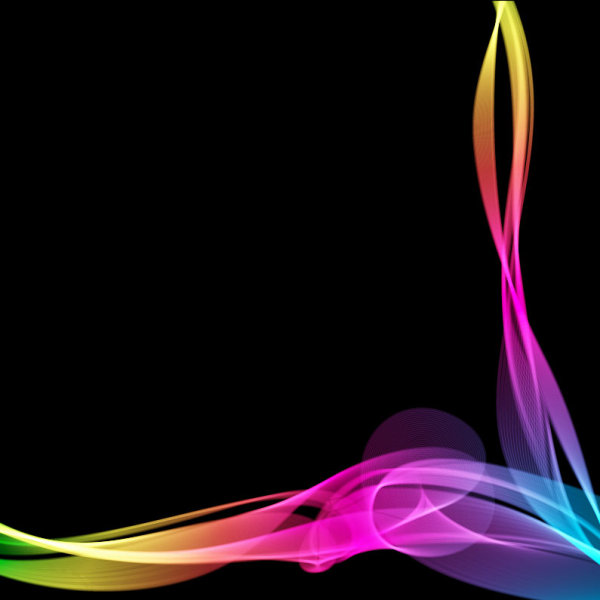 dynamic light lines vector background set 01