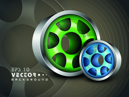 Set of 3D objects from vector background graphic 05