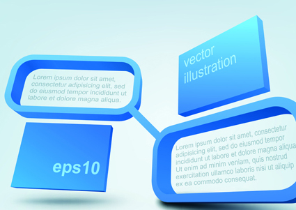 Set of 3d elements vector illustration art 04