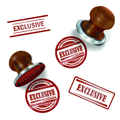 Seal with stamp elements vector 05