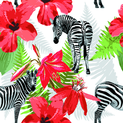 Wild Animals seamless pattern vector 03