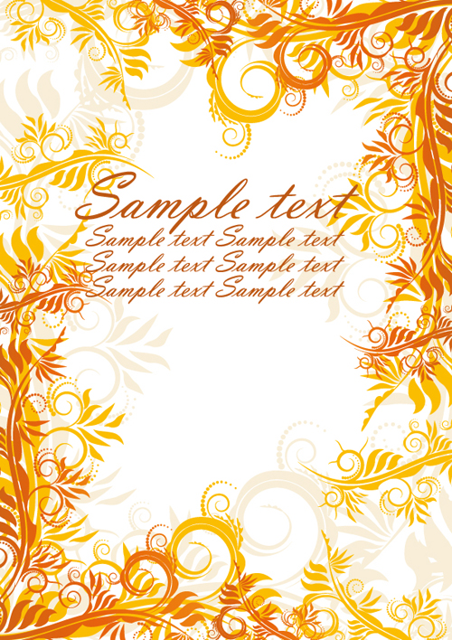 Autumn elements of Frames vector 04