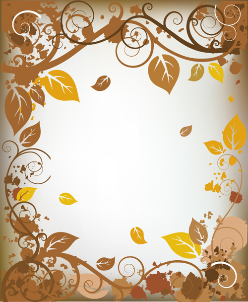 Autumn elements of Frames vector 05