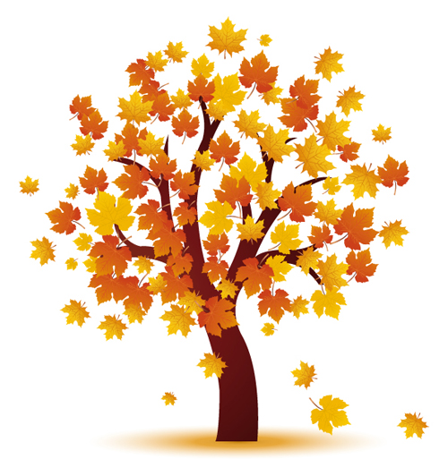 Autumn of Tree design vector ser 04