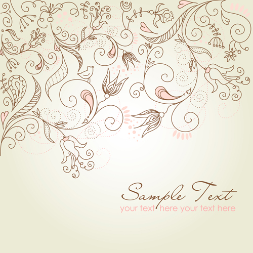Elements of Floral decoration Background vector 01