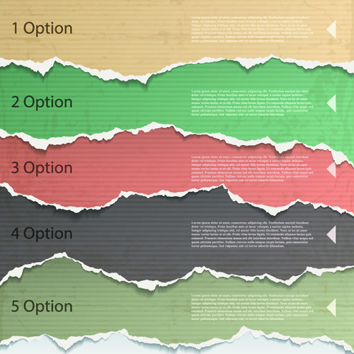Banner torn paper design elements vector 01