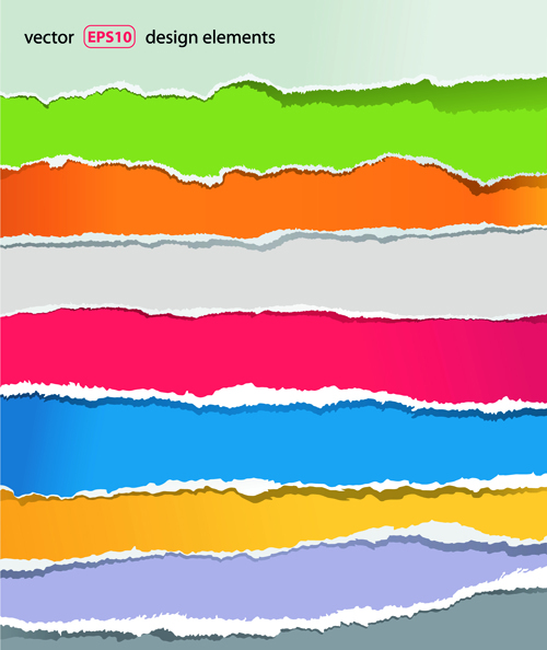 Banner torn paper design elements vector 02