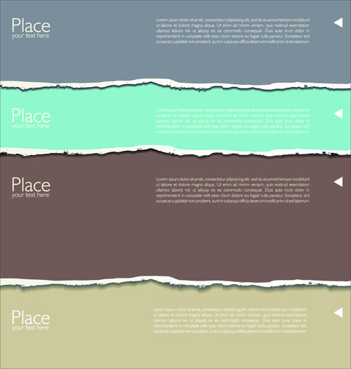 Banner torn paper design elements vector 03