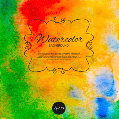 Bright watercolor background graphics vector 03