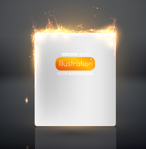 Set of Burning paper backgrounds vector 03