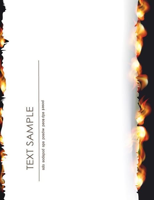 Set of Burning paper backgrounds vector 04