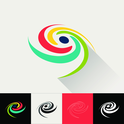 Circular company logos abstract vector 06