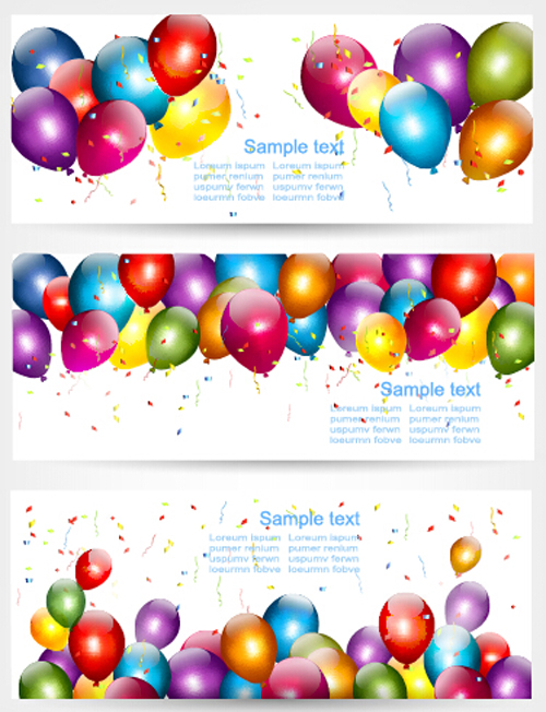 colorful birthday banners balloons 