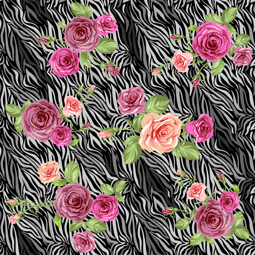 ose pattern design graphics vector 01 Creative rose pattern design graphics vector 01