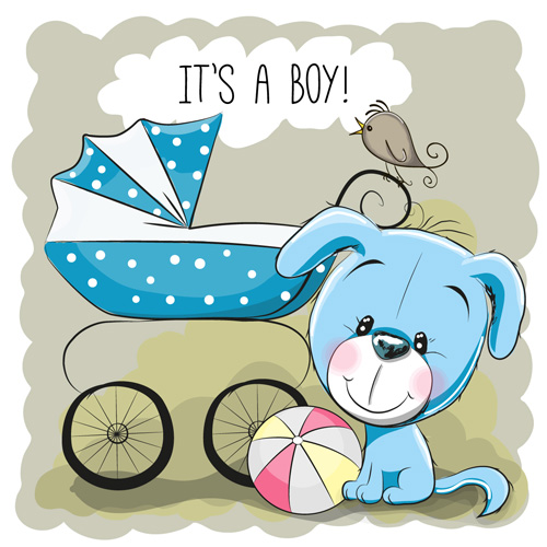 Design cute baby cards vectors set 10