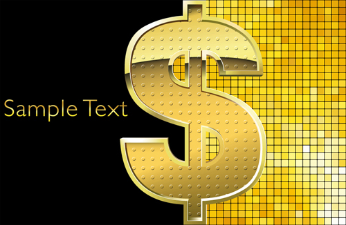 Dollar design elements vector material set 01