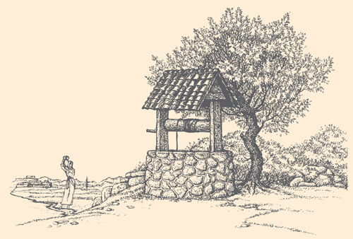 g landscape countryside vector set 01 Drawing landscape countryside vector set 01