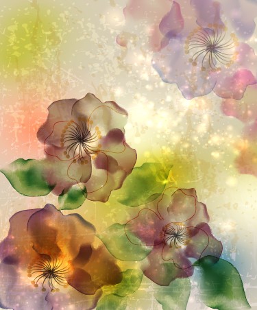 Fresh Flowers design vector art 05