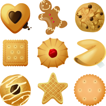 Different Food objects icons vector 04