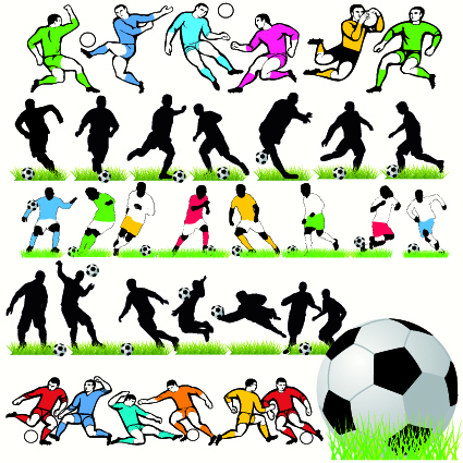 Football silhouettes vector