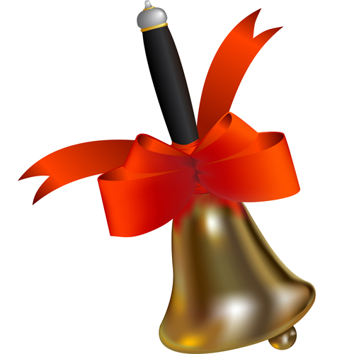 red golden bow bell 