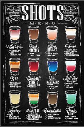 Hand drawn chalkboard drinks menu vector 02