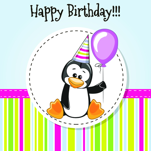 Happy birthday baby greeting cards vector 01