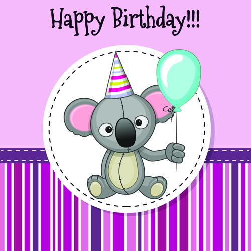 Happy birthday baby greeting cards vector 06