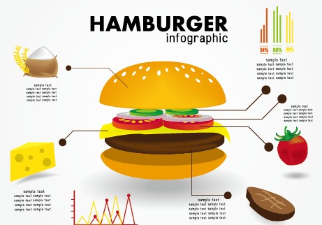 Creative food infographics elements vector 04