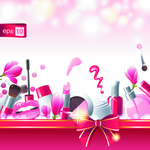 Cosmetics and Make Up elements vector 02