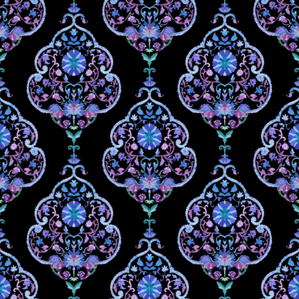 Paisley with flower vector seamless patterns 04