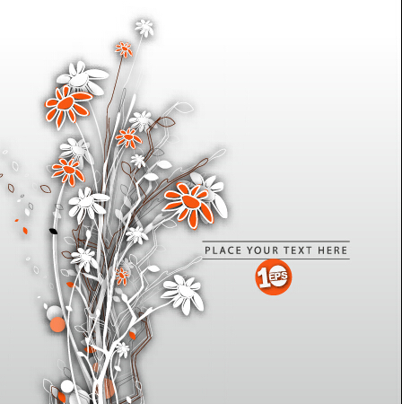 Paper flowers background design vector