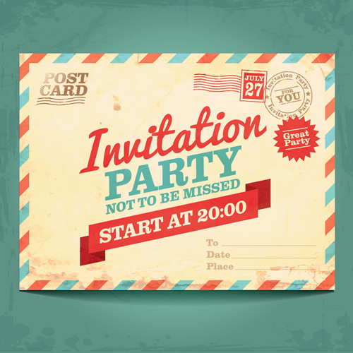 postcards postcard party material invitation 