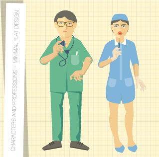 People and professions vector set 06
