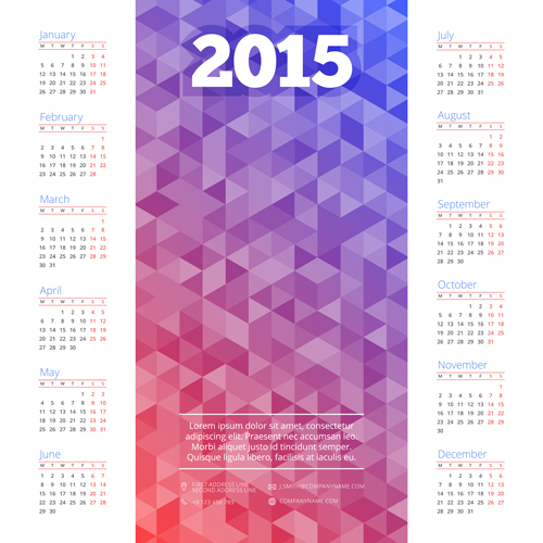 polygonal calendar 2015 