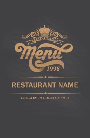restaurant menu gray cover 