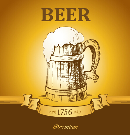 Retro beer creative poster vector 01