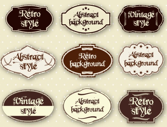 Retro style creative labels vector 01