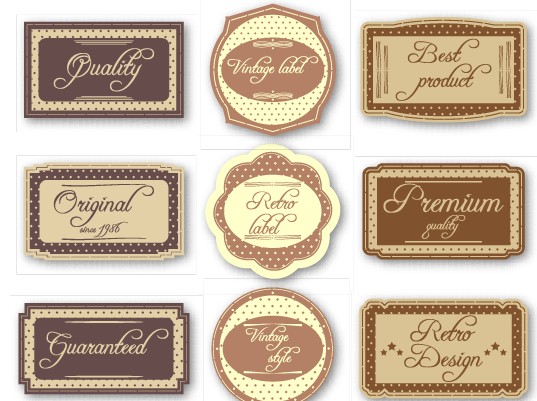 Retro style creative labels vector 02
