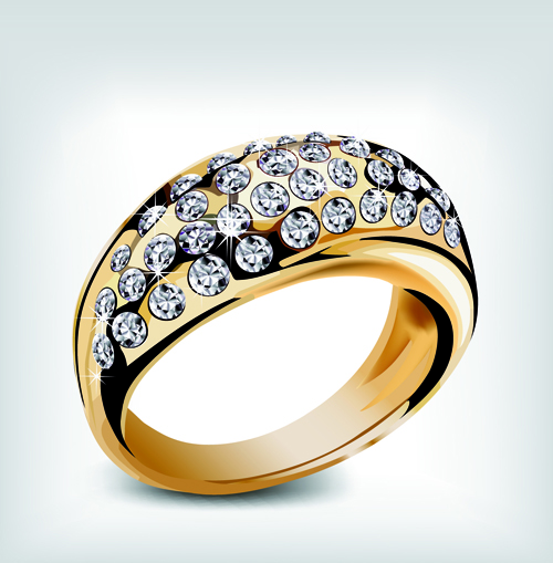 Realistic rings creative design vector set 06