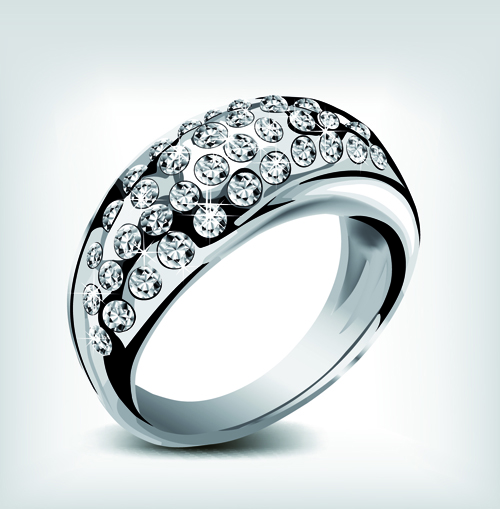 Realistic rings creative design vector set 07